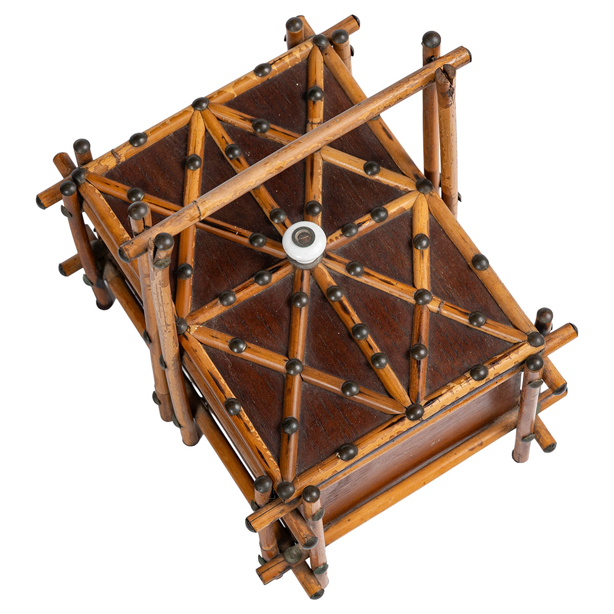 Antique English Bamboo Wooden Box - Image 4