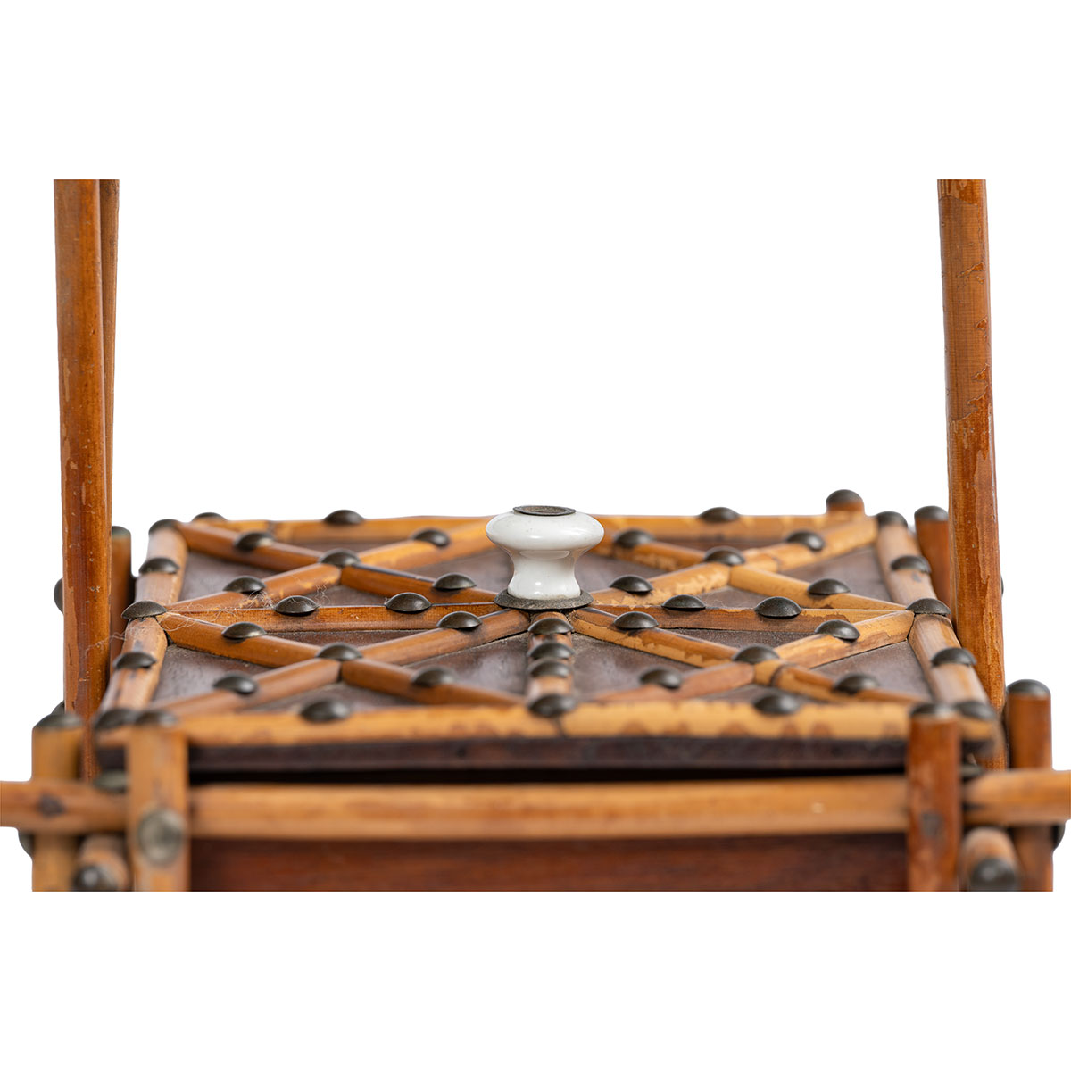 Antique English Bamboo Wooden Box - Image 7
