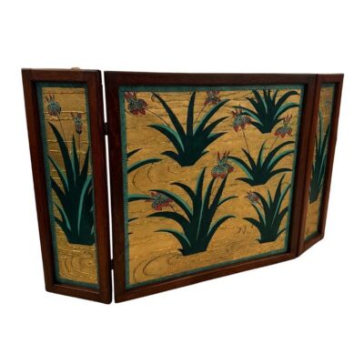 Gold Leaf Floral Decorative Fireplace Screen