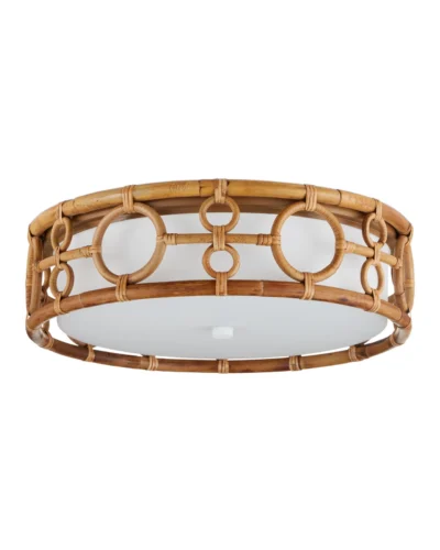 Looping Interwoven Rattan Flush Mount