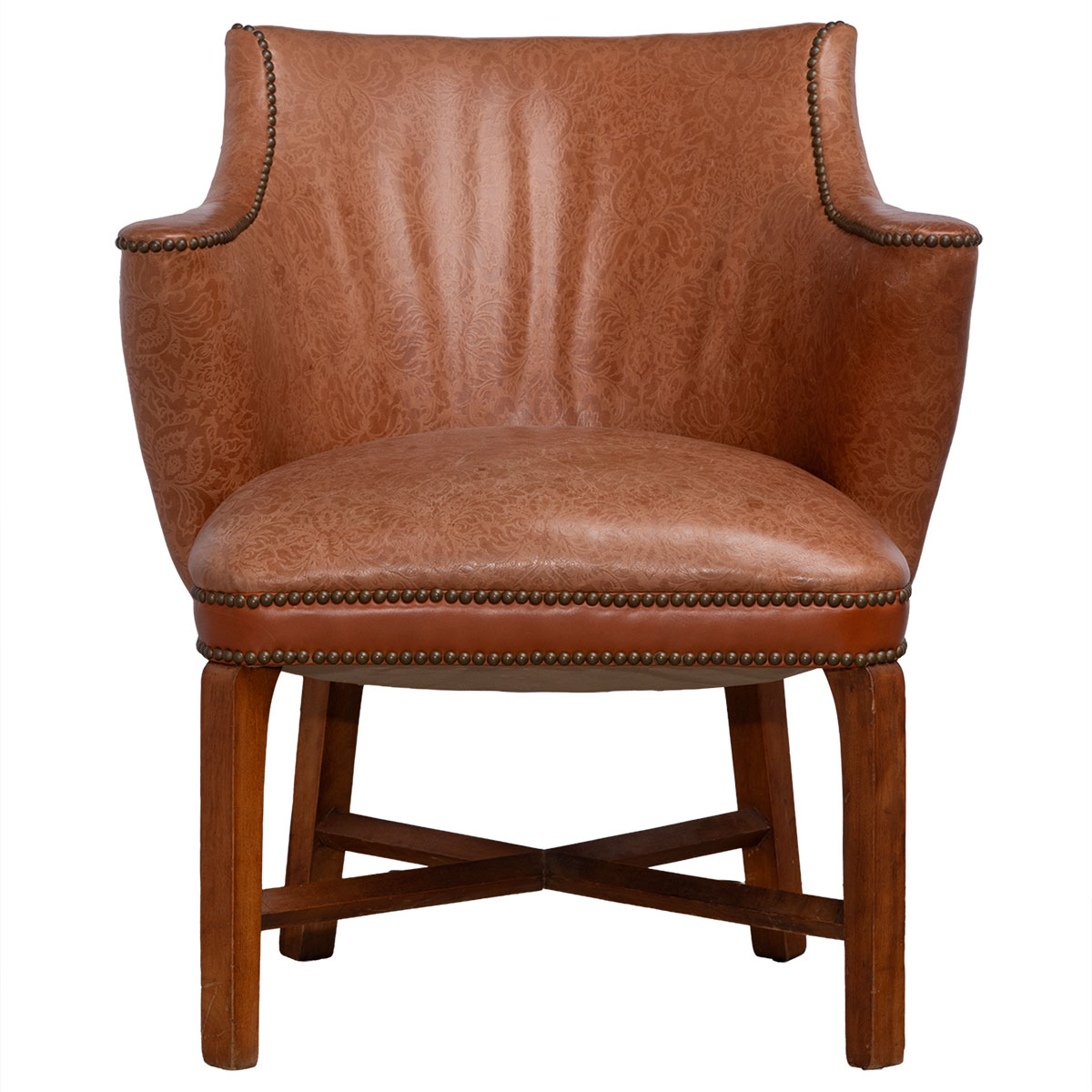 Pair of Vintage Tooled Leather Accent Chairs - Image 3