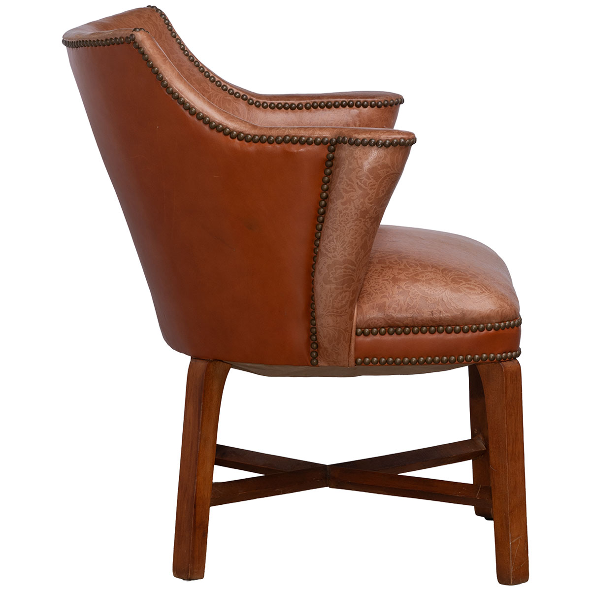 Pair of Vintage Tooled Leather Accent Chairs - Image 4