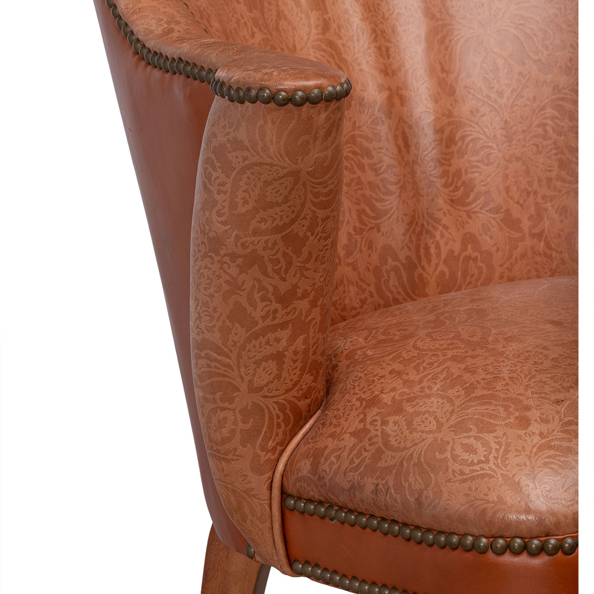 Pair of Vintage Tooled Leather Accent Chairs - Image 10