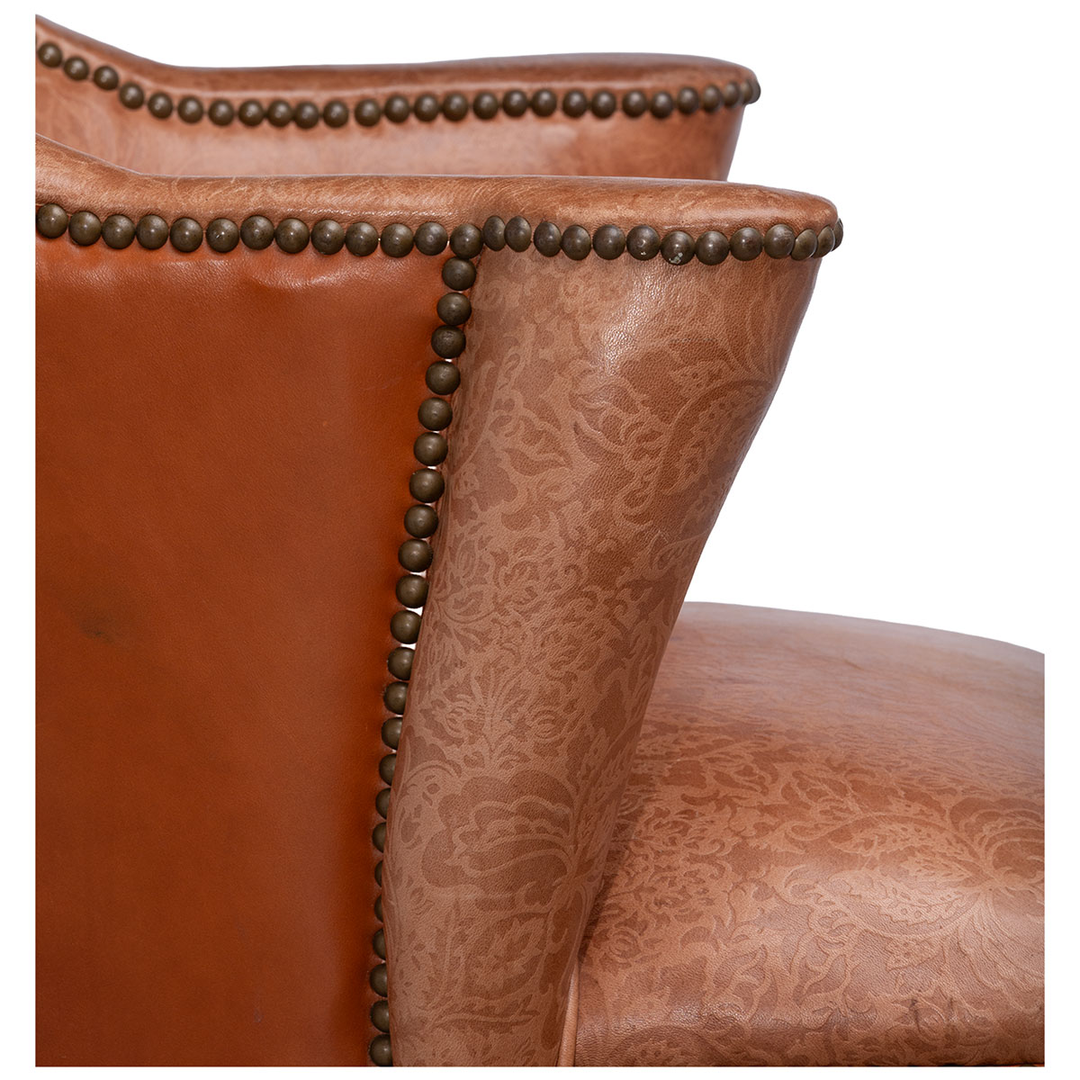 Pair of Vintage Tooled Leather Accent Chairs - Image 11