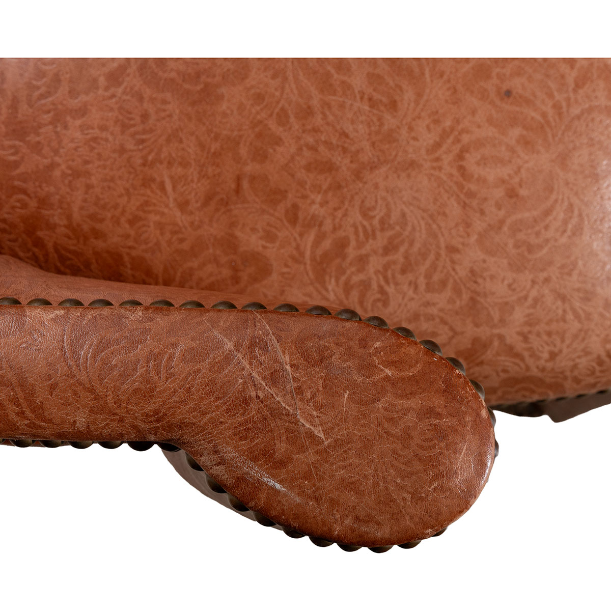 Pair of Vintage Tooled Leather Accent Chairs - Image 12