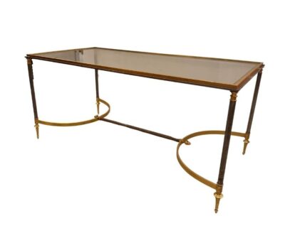 Vintage French Silver and Gilt Brass Coffee Table