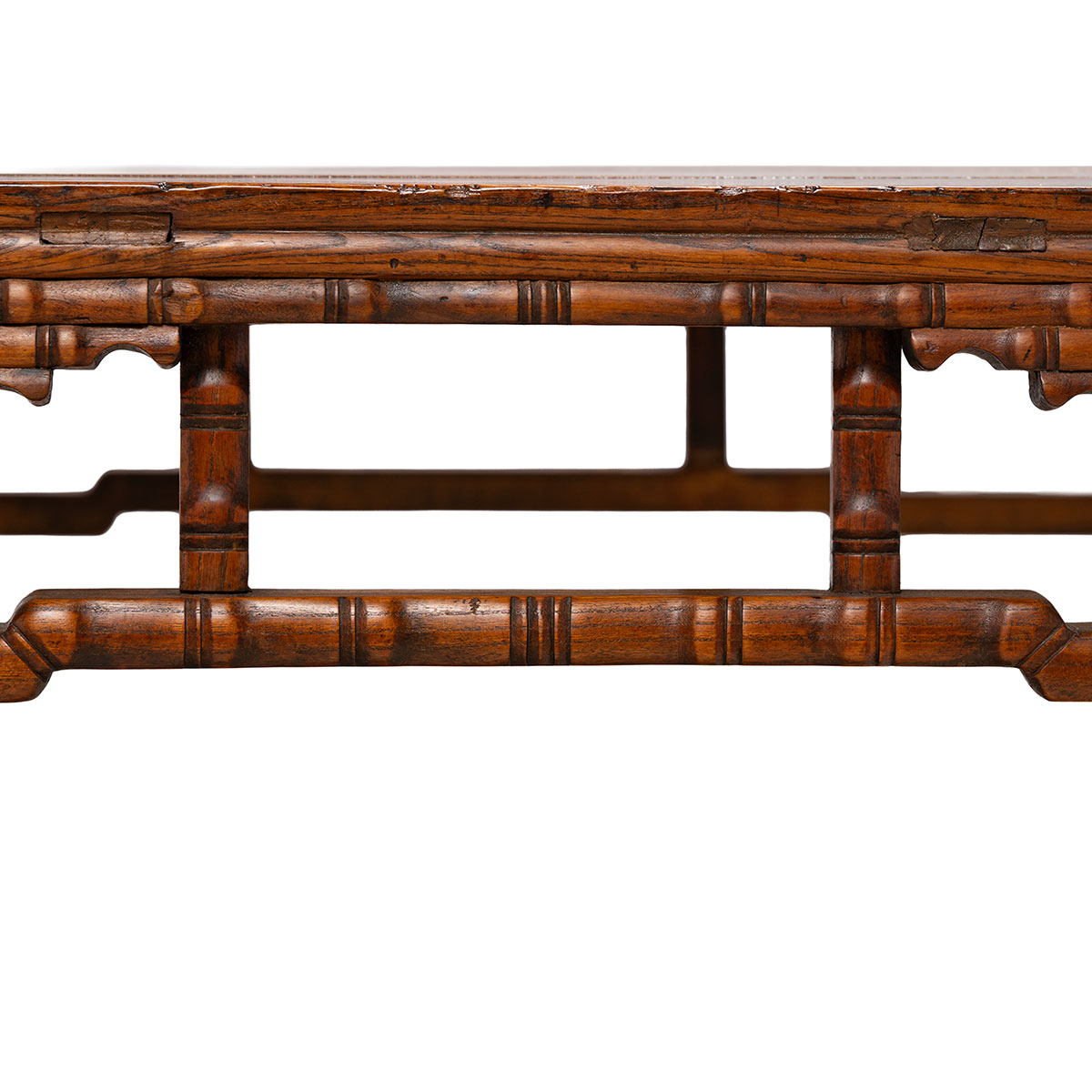 Antique Chinese Carved Faux Bamboo Game or Hall Table - Image 4