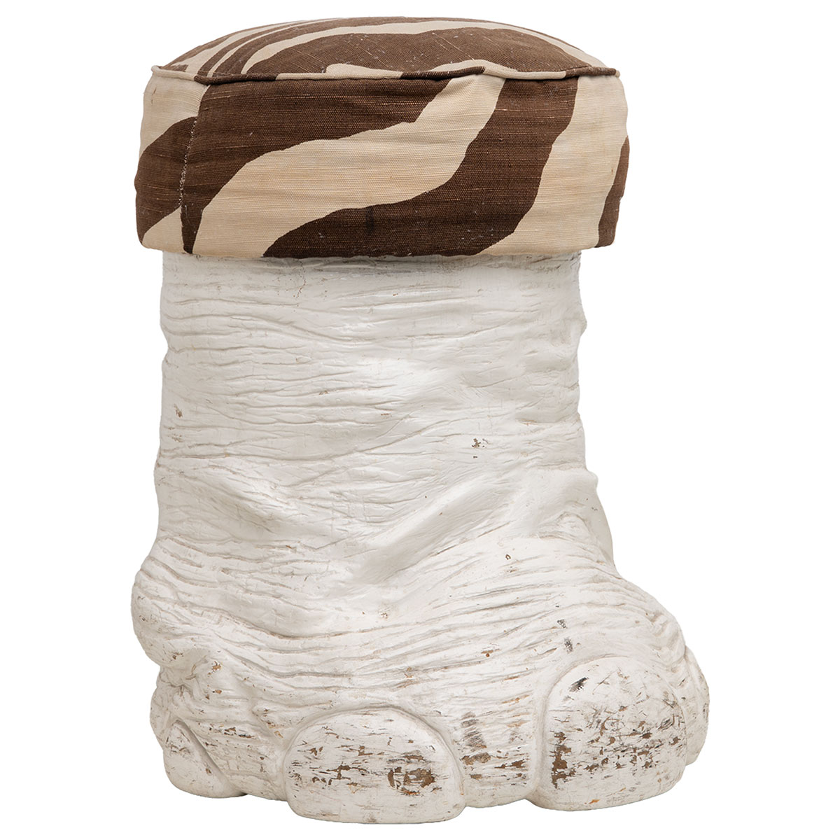 Vintage White Lacquered Resin Faux Foot Stool - Image 2