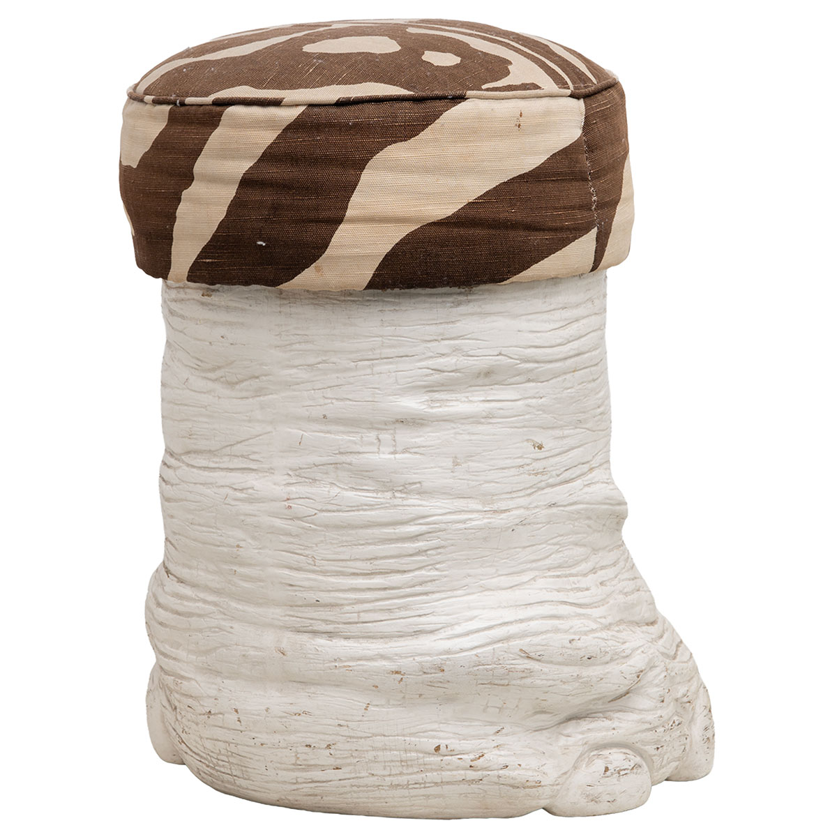 Vintage White Lacquered Resin Faux Foot Stool - Image 3