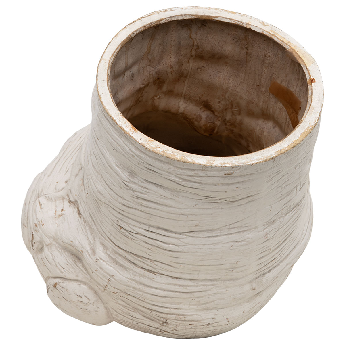 Vintage White Lacquered Resin Faux Foot Stool - Image 5