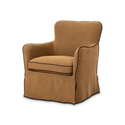 Small Petite Slipcovered Swivel Chair