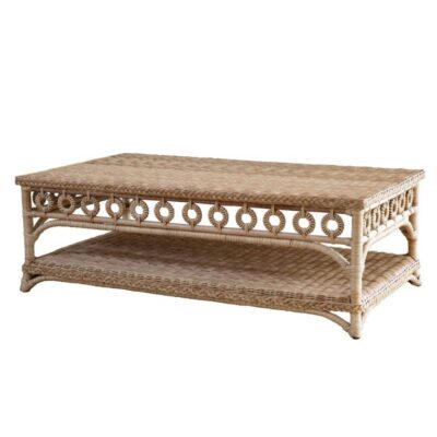 Rattan Coffee Table with Circle Detail