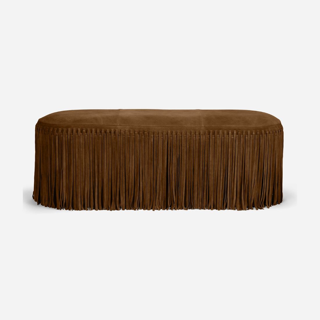 Fringed Suede Bench - Image 2