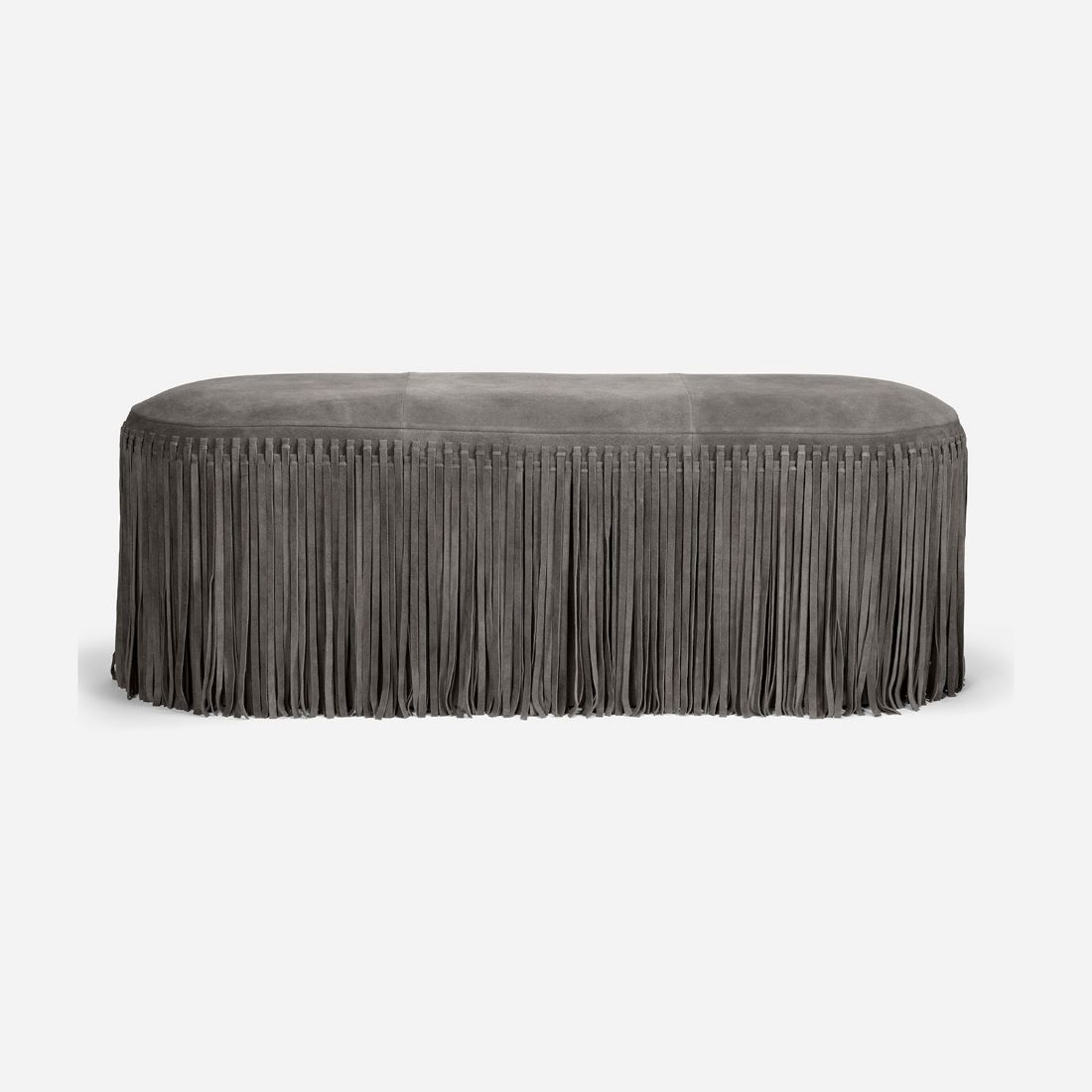 Fringed Suede Bench