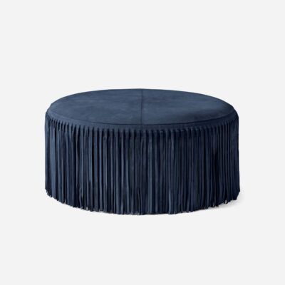 Fringed Suede Round Coffee Table