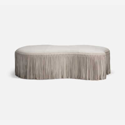 Fringed Suede Organic Shaped Coffee Table