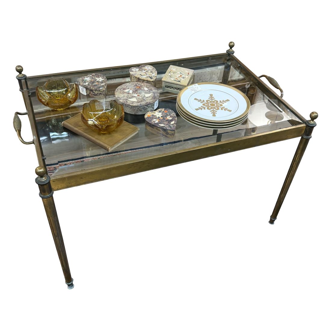 Vintage Brass Coffee Table - Image 2