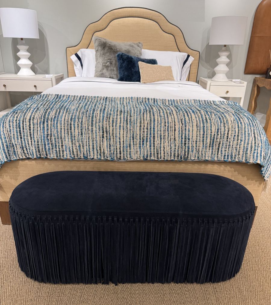 Fringed Suede Bench - Image 9