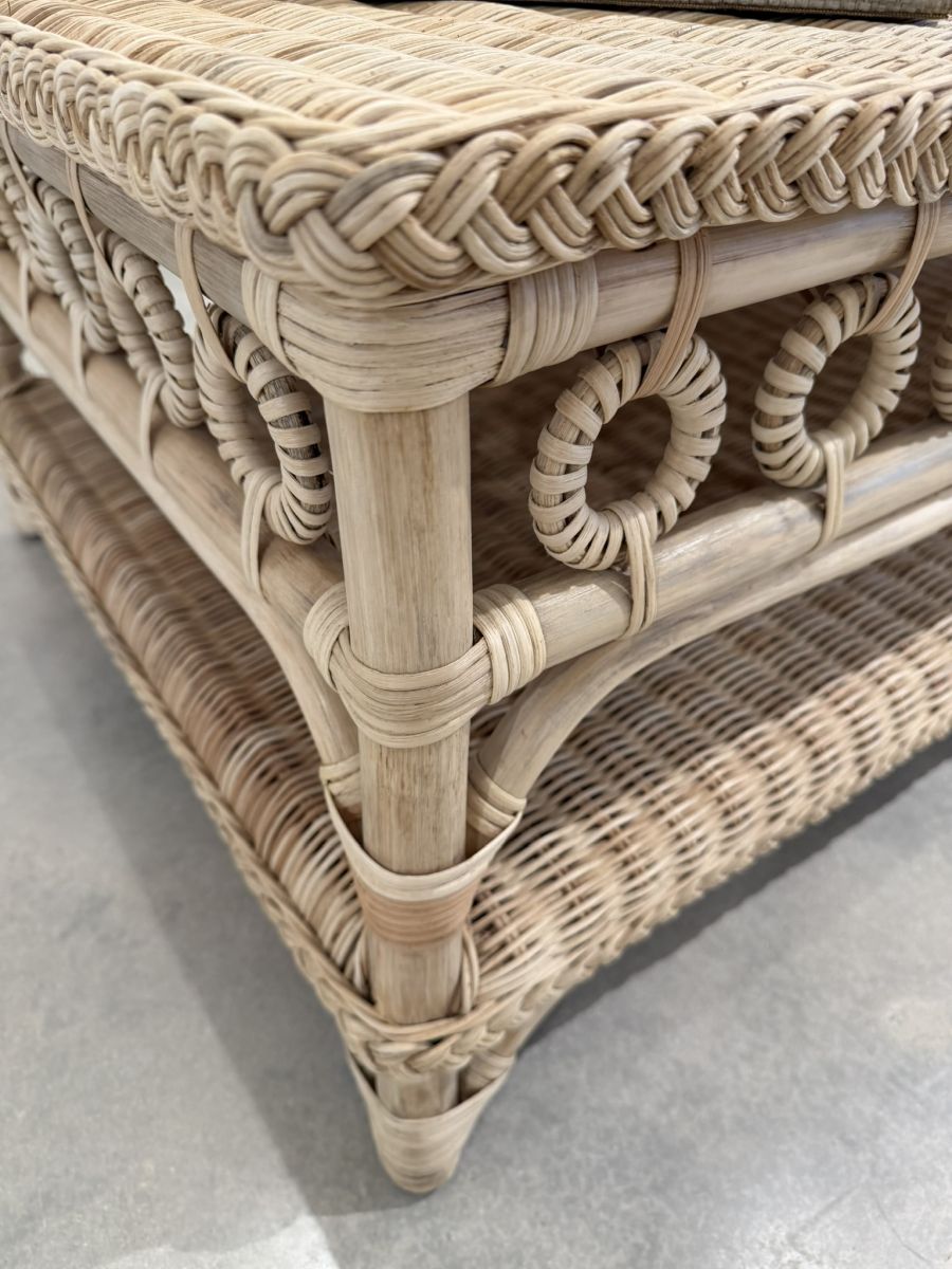 Rattan Coffee Table with Circle Detail - Image 5