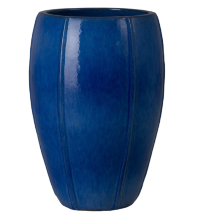 Tall Blue Ceramic Planter