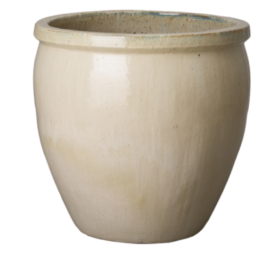 Large Round Glazed Traditional Planter