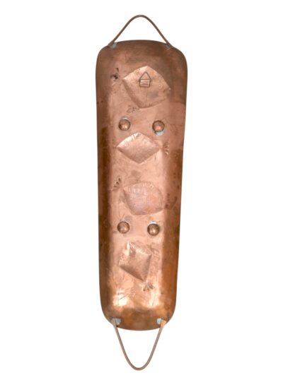 Vintage Mid Century Copper Plated Tray with Hammered Fish Details