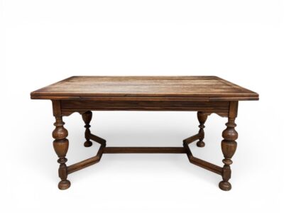 Antique English Carved Oak Dining Table