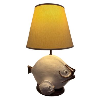 Vintage Italian Ceramic Fish Table Lamp