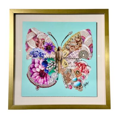 Glass Wing #2 Paper Mosaic Butterfly Original Art