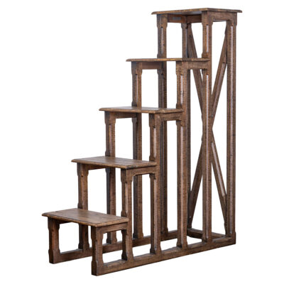 Vintage Wood Library Ladder Shelf