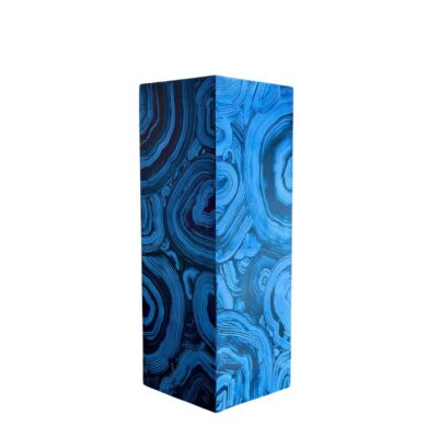 Blue on Blue Swirl Hand Painted Cast Plaster Column