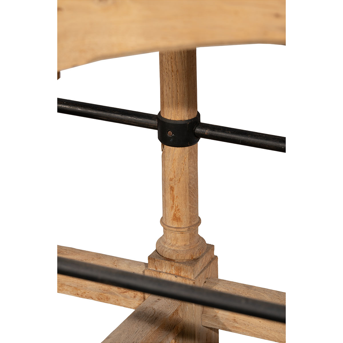 Vintage Oak Console with Iron Stretchers - Image 6