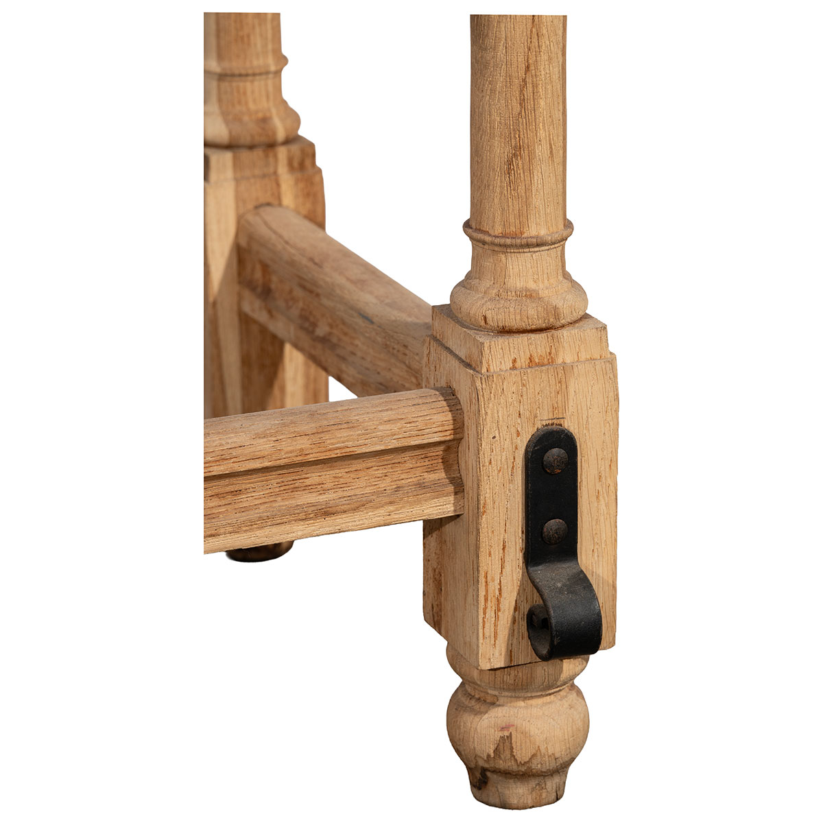 Vintage Oak Console with Iron Stretchers - Image 8