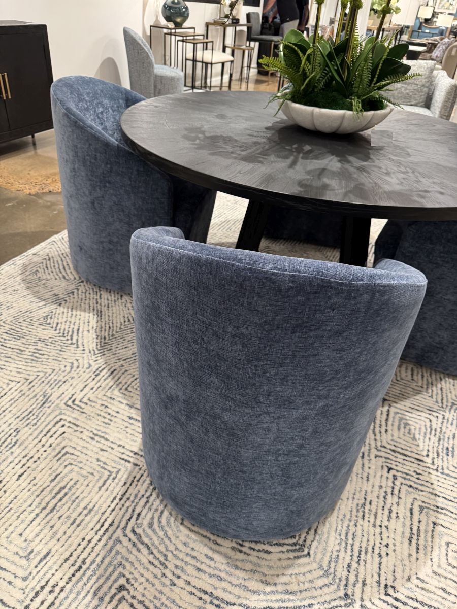 Harbor Blue Velvet Dining Chair - Image 8