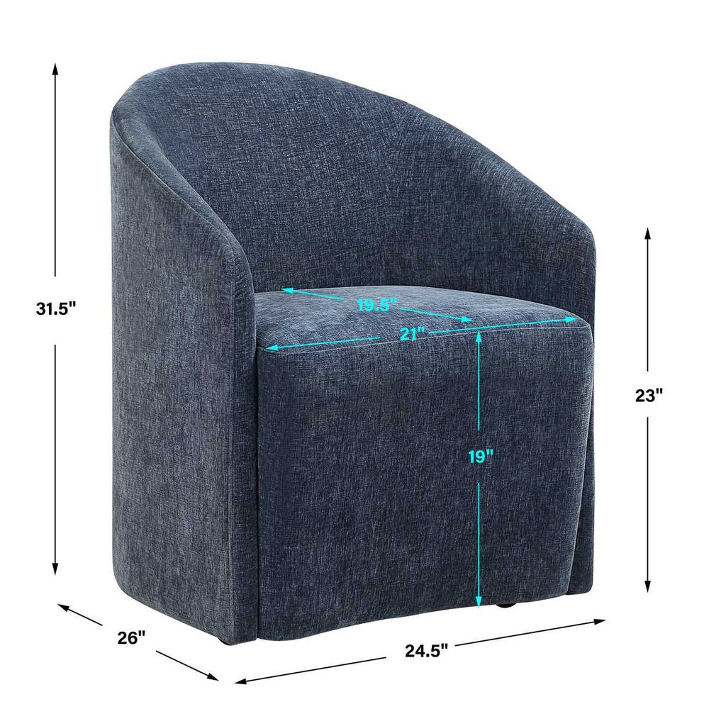 Harbor Blue Velvet Dining Chair - Image 3