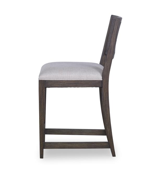 Parker Dark Brown Oak and Cane Counter Stool - Image 3