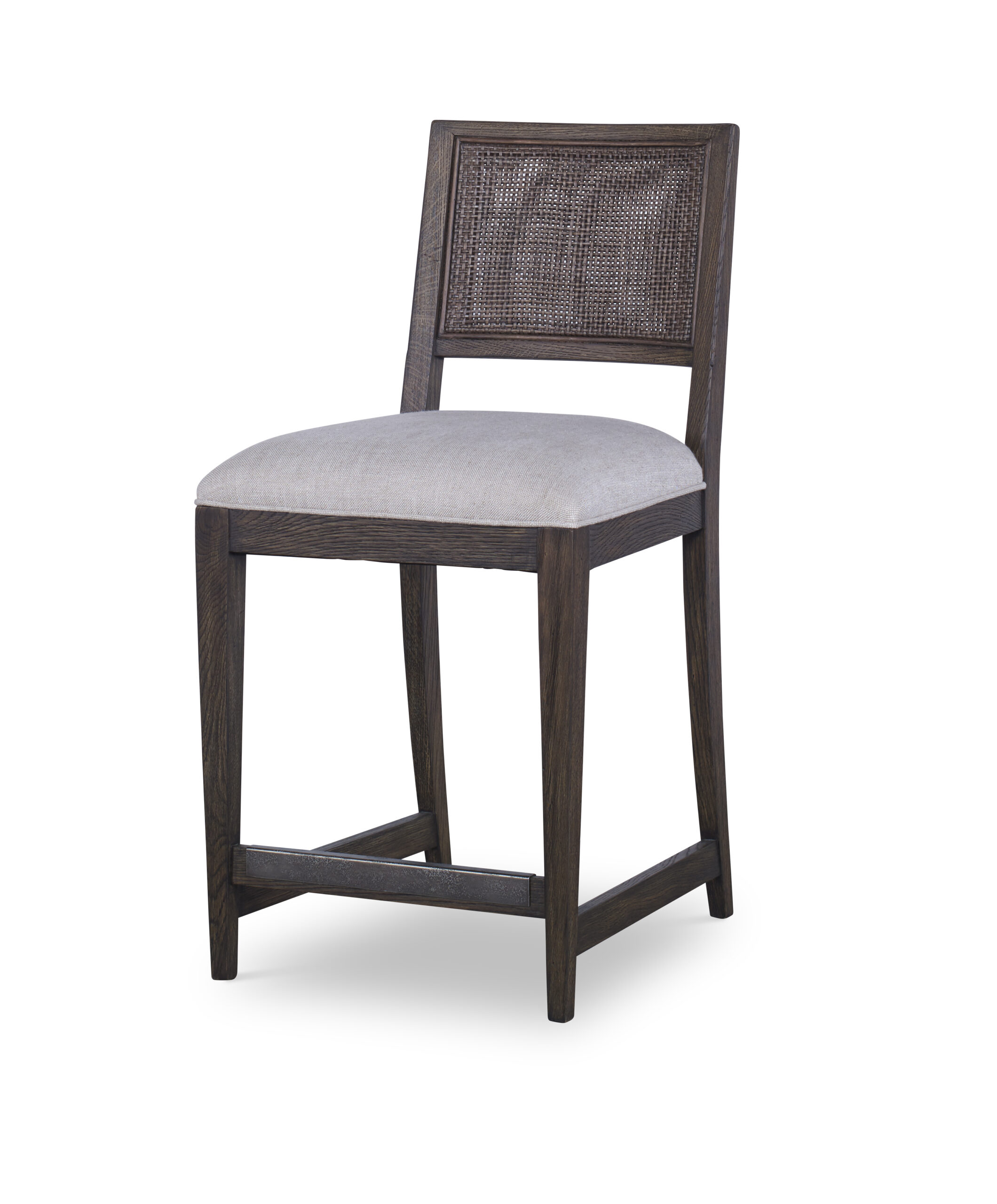 Parker Dark Brown Oak and Cane Counter Stool