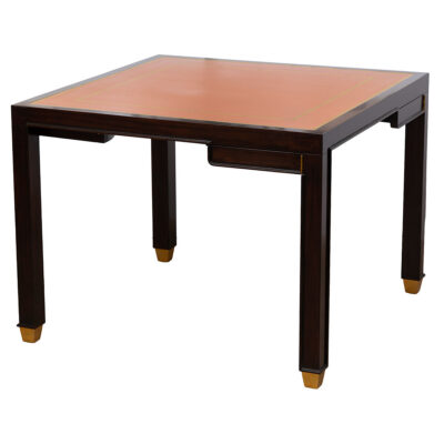 Matteo Mahogany and Brass Game Table