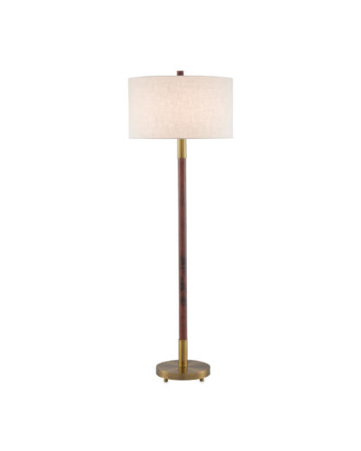 Colton Mahogany and Brass Floor Lamp