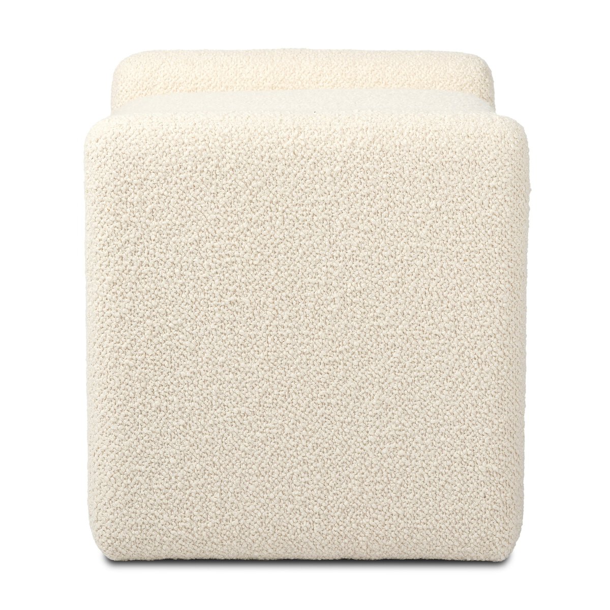 Rectangular Cream Boucle Stool - Image 4