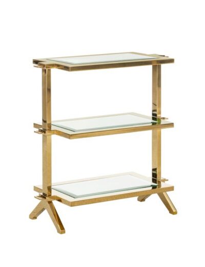 Polished Brass Three Tiered Side Table