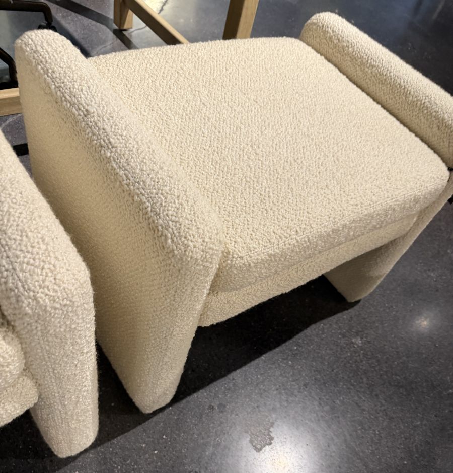 Rectangular Cream Boucle Stool - Image 8