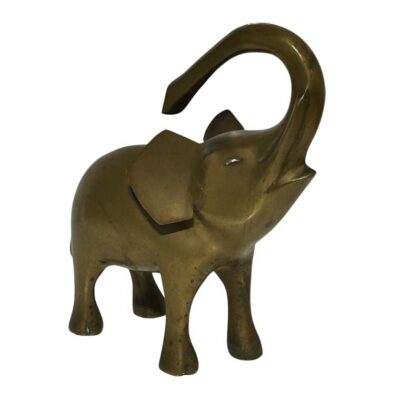 Vintage Brass Elephant with Raised Trunk