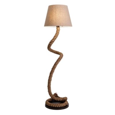 Woven Curved Rope Floor Lamp