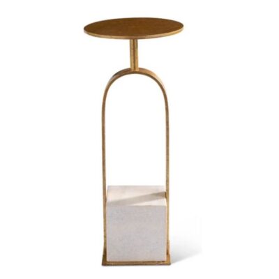 Lorraine Marble and Gold Side Table