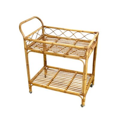Vintage Bamboo Bar Cart