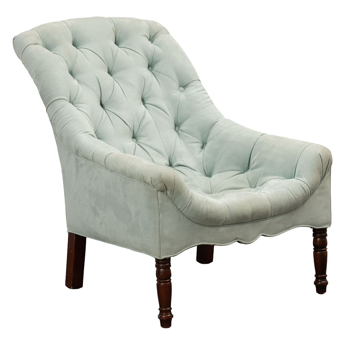 Vintage Mecox Tufted Spoon Chair