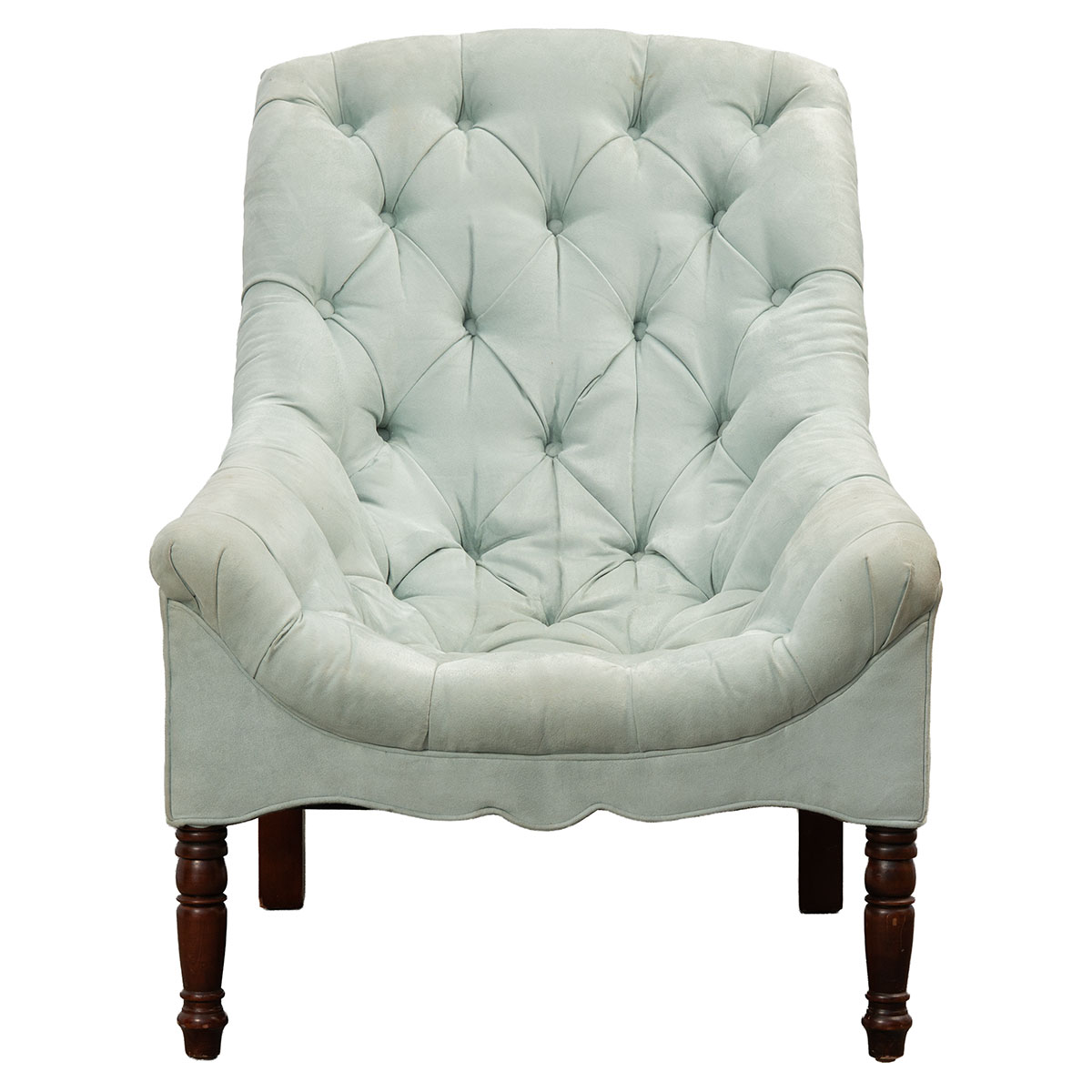 Vintage Mecox Tufted Spoon Chair - Image 2