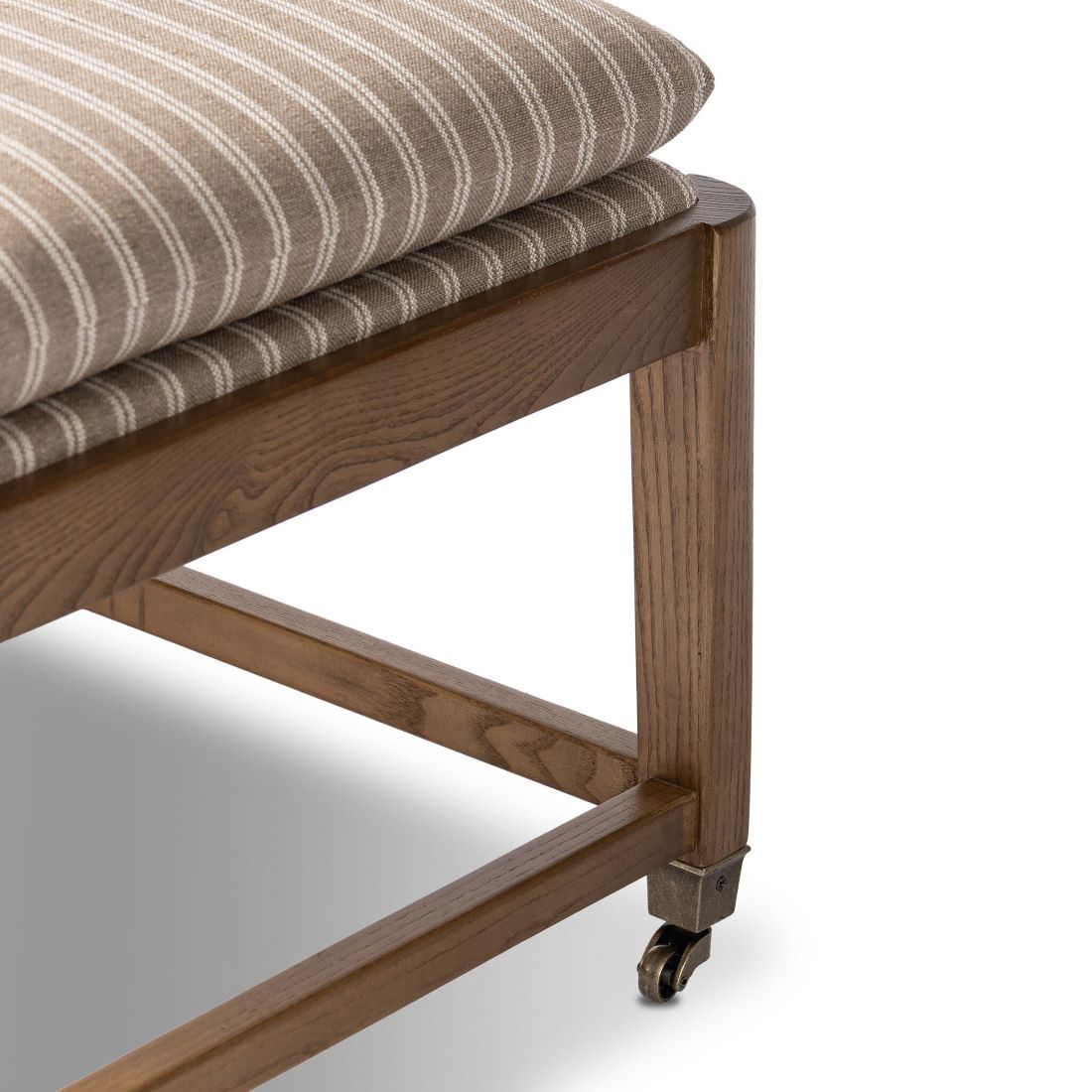 Phillipa Four Leg Stool in Stripped Sand Fabric - Image 5