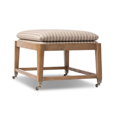 Phillipa Four Leg Stool in Stripped Sand Fabric